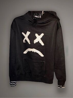 Lil Peep come over when you’re sober pt2 hoodie size L black color with stripes